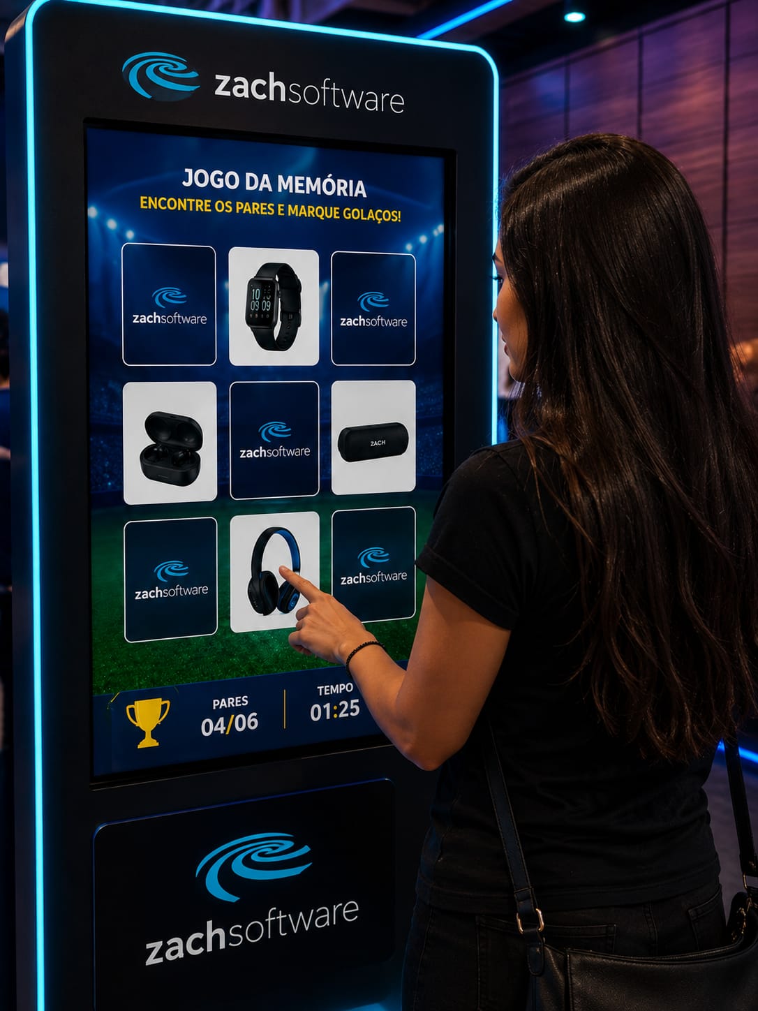 Aluguel de Totem Touch Screen - TRANSFORME SEU EVENTO COM TOTEM TOUCH SCREEN - Jogos Quiz, Jogos da memória, e Caça Palavras Para Seu Evento Corporativo, Evento agro, Evento APAS, - 2026 - Gamificação em eventos, aplicativos de engajamento para eventos em São Paulo, Campinas, e Ribeirão Preto