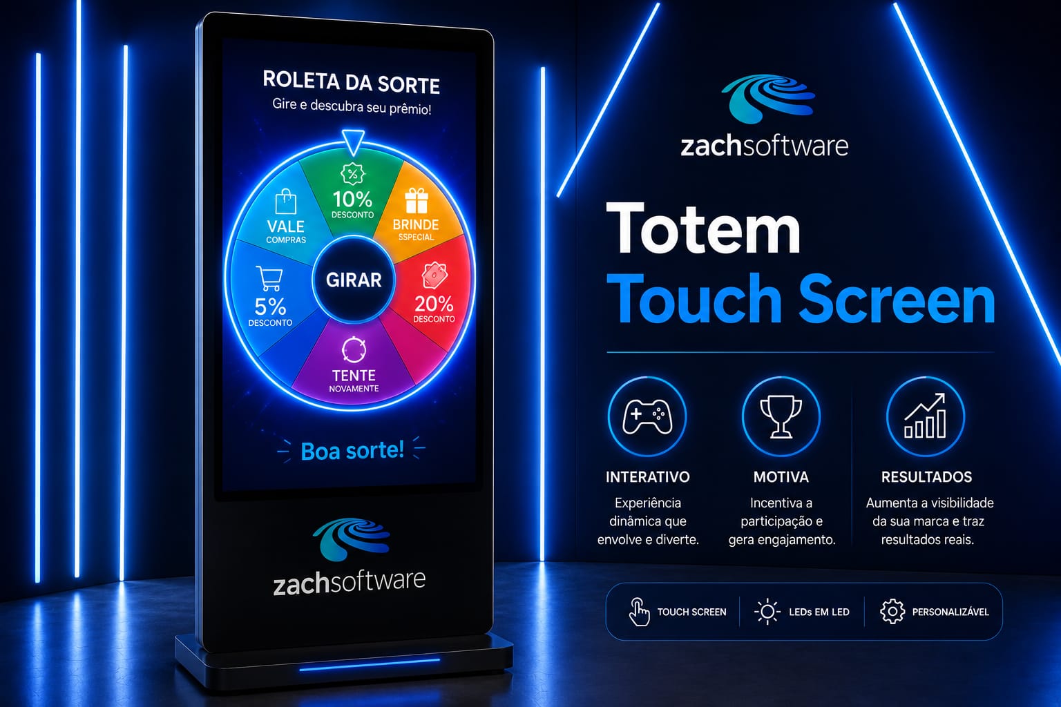 Aluguel de Totem Touch Screen para Eventos, Stands e Feiras 2026 – Tecnologia para Interação e Experiência do Cliente em Curitiba, Londrina, Maringá 2026