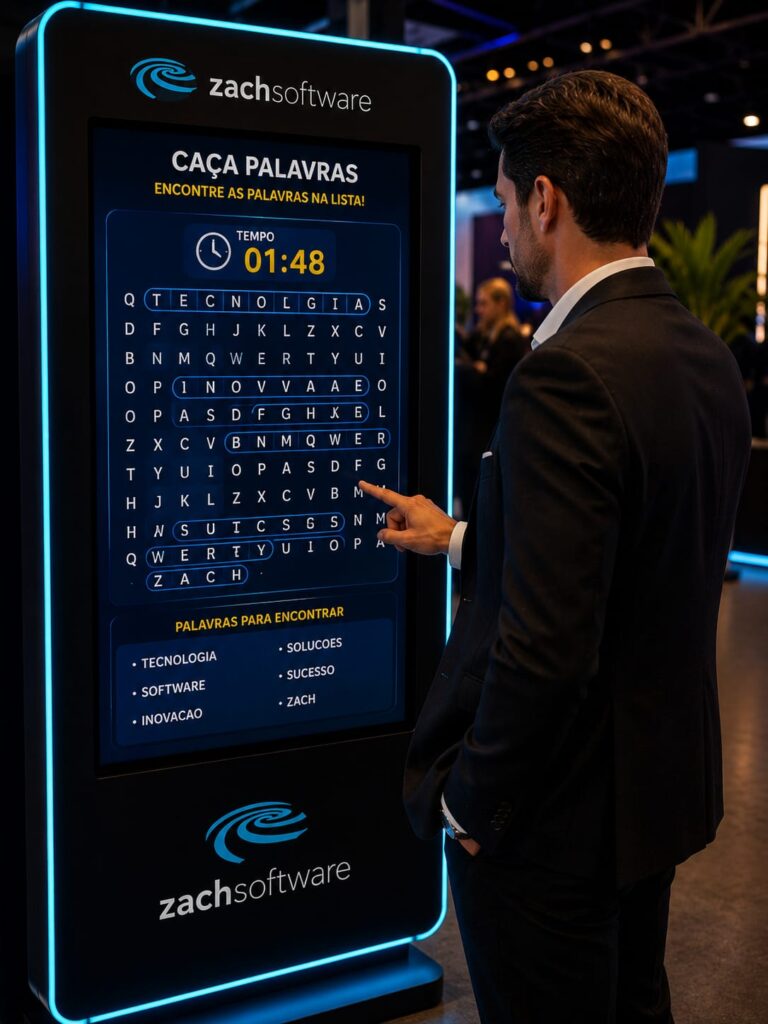 Aluguel de Totem Touch Screen - TRANSFORME SEU EVENTO COM TOTEM TOUCH SCREEN - Jogos Quiz, Jogos da memória, e Caça Palavras Para Seu Evento Corporativo, Evento agro, Evento APAS, - 2026 - Gamificação em eventos, aplicativos de engajamento para eventos em Salvador, Feira de Santana, Vitória da Conquista 2026