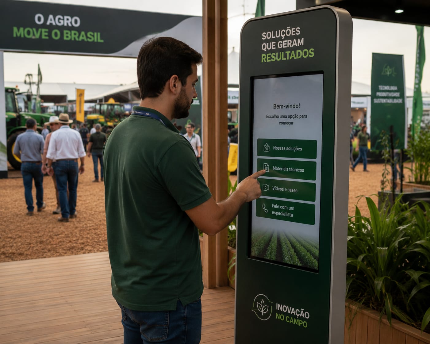 Aluguel de Totem Touch Screen para Eventos Corporativos, Feiras e Congressos em  Porto Alegre, Caxias do Sul, Canoas 2026