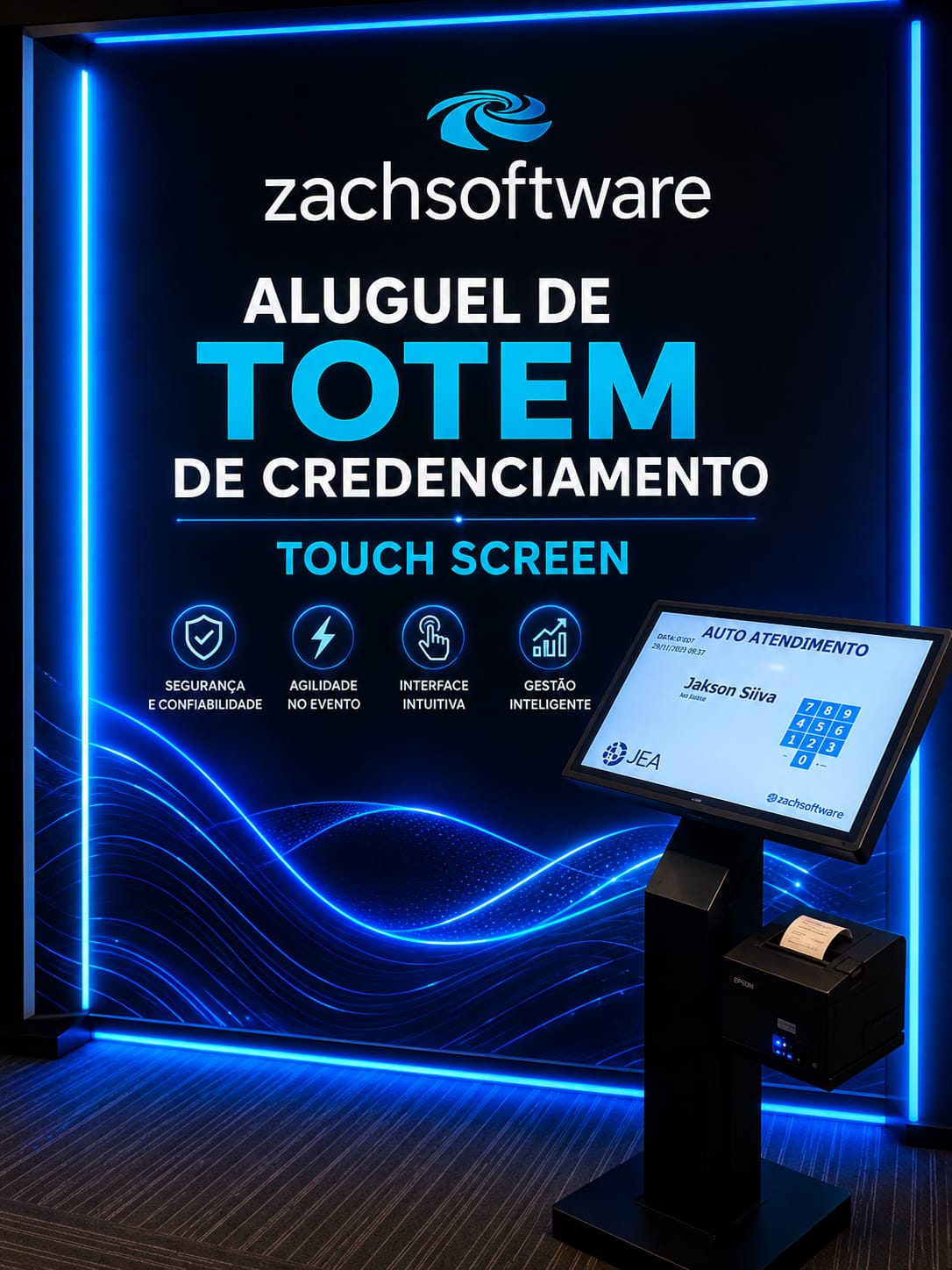 Aluguel de Totem Digital de Credenciamento para Eventos, Workshops, Congressos e Palestras em Bahia, Salvador, Feira de Santana, 2026